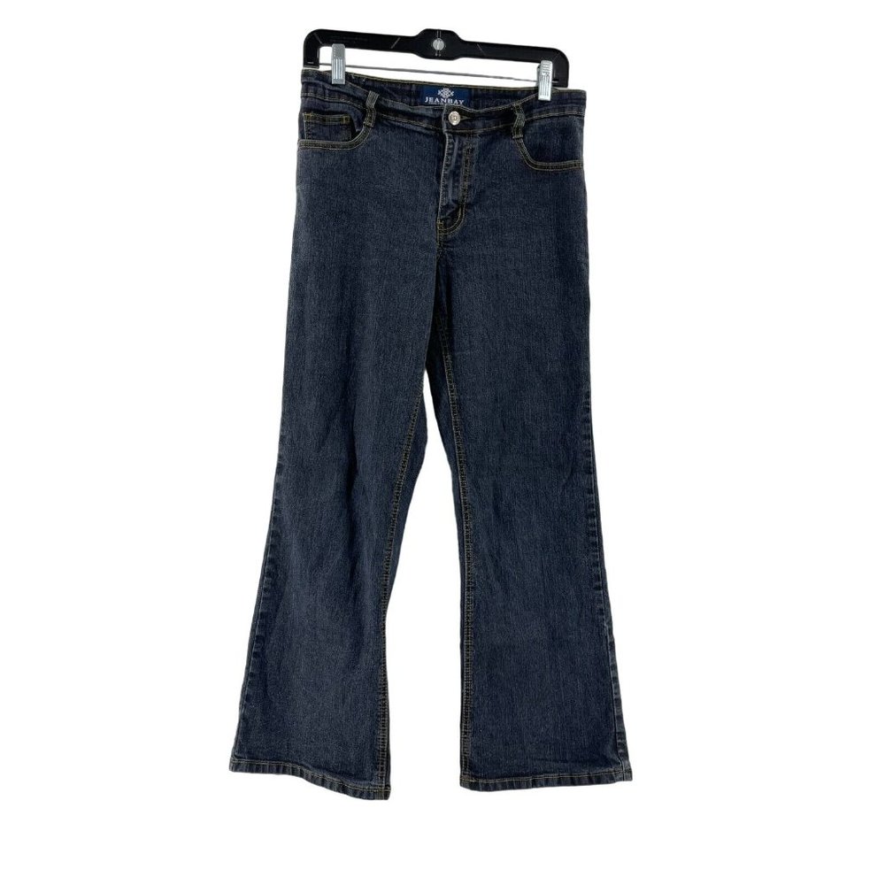Jean Bay Women's Bootcut Denim Jeans Mid Rise Medium Wash Embroidered Size 6P